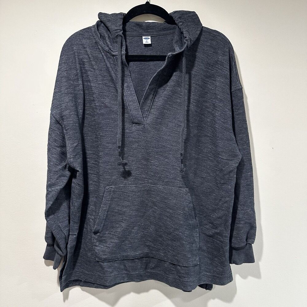 Old Navy Oversized‎ Hoodie Womens XS Gray Pullover Drawstring Kangaroo Pocket